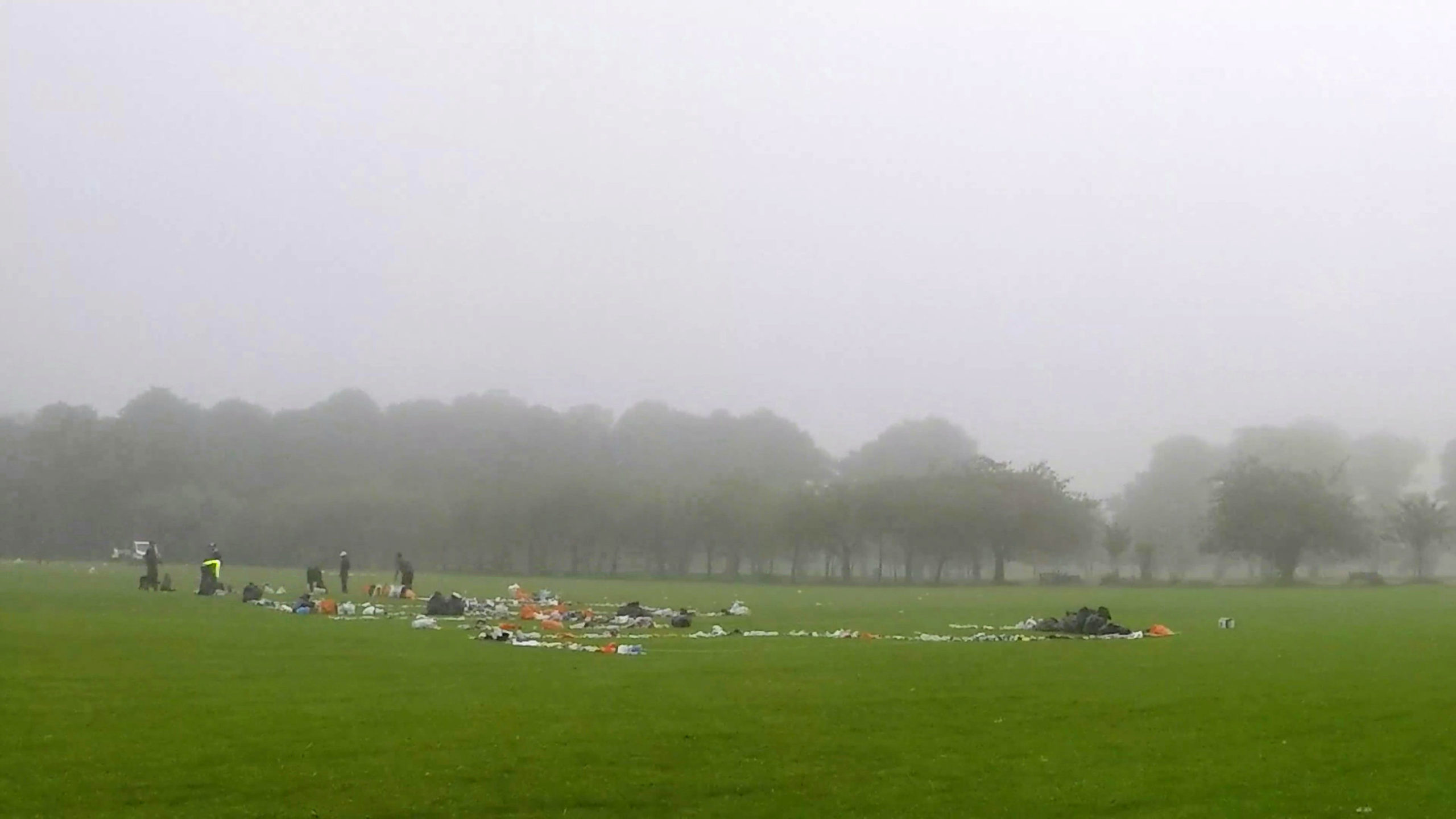 Video grab from footage of volunteers tidying up the Meadows. SWNS.