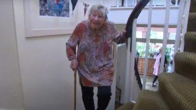 ‘I’ve made it’: Pensioner completes stair climb challenge