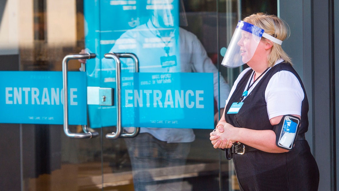 Staff member ready to welcome customers at Primark in Edinburgh. Picture: SNS