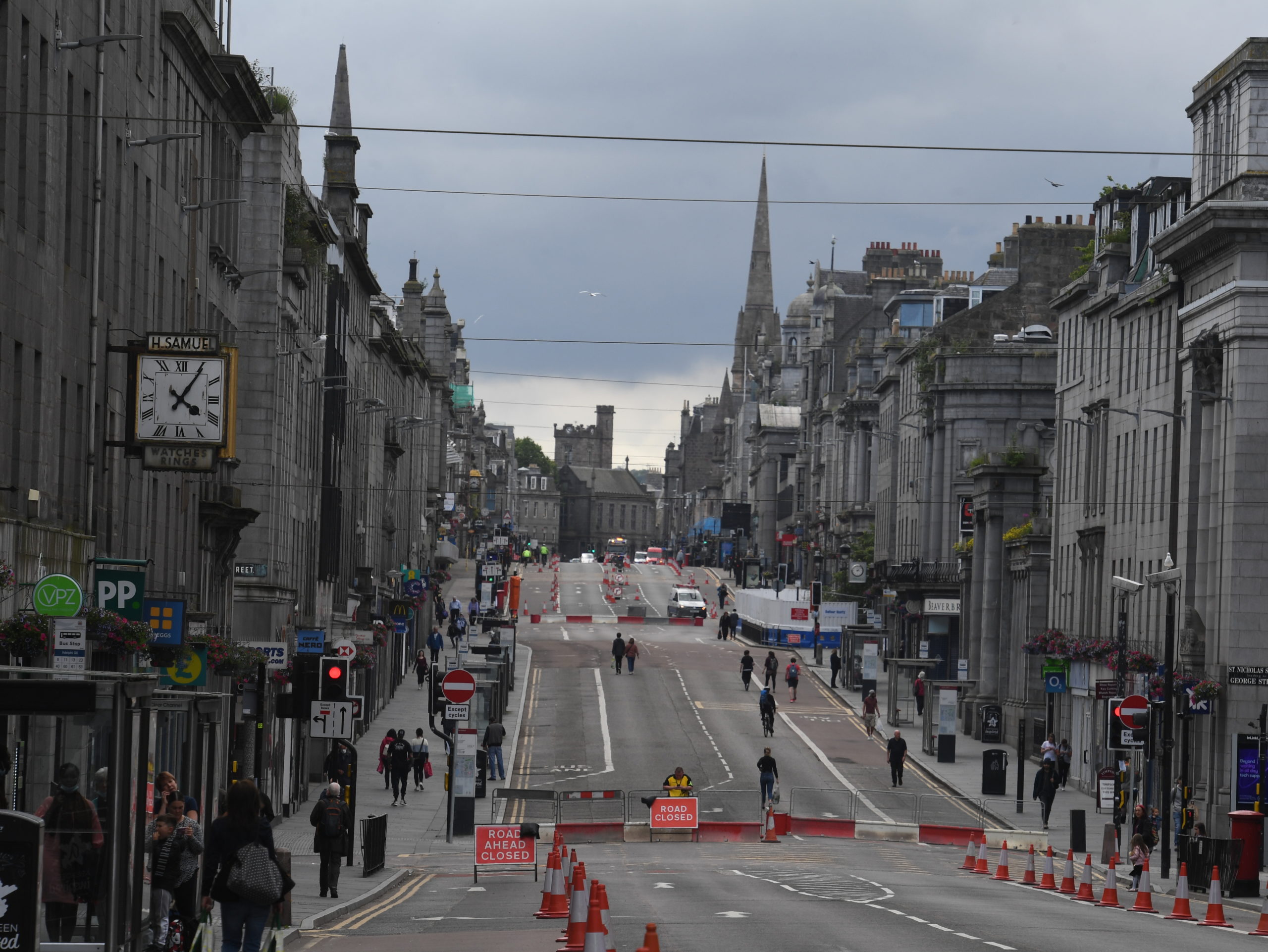 A quiet Union Street in Aberdeen during the coronavirus pandemic.