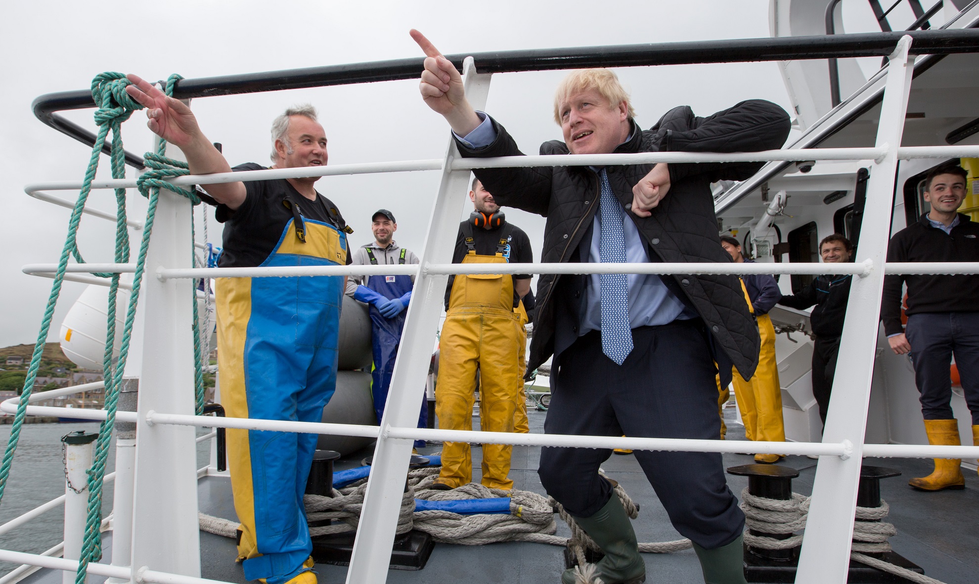 Boris Johnson visited businesses in the Orkney Islands.