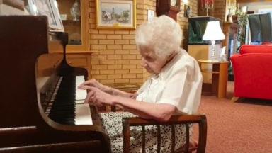 Care home resident, 98, close to completing 100-day piano  challenge