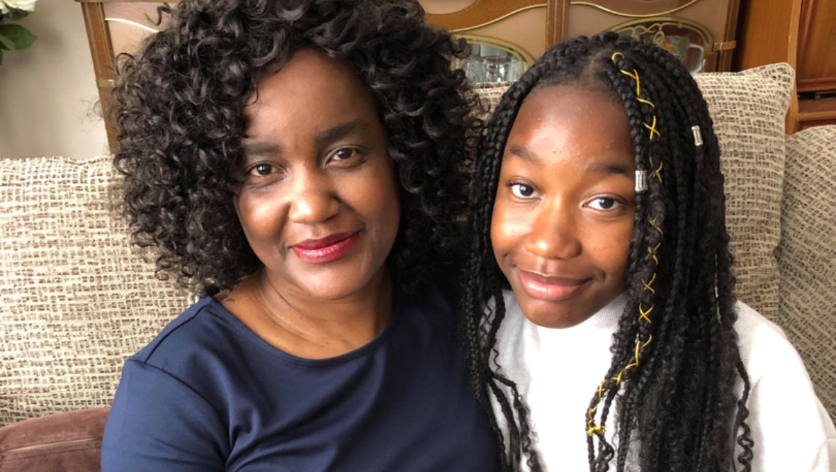 Family: Ms Kayembe with her daughter.