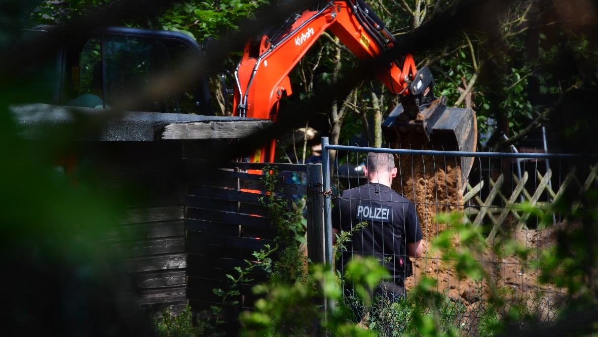 Police are digging up an allotment.