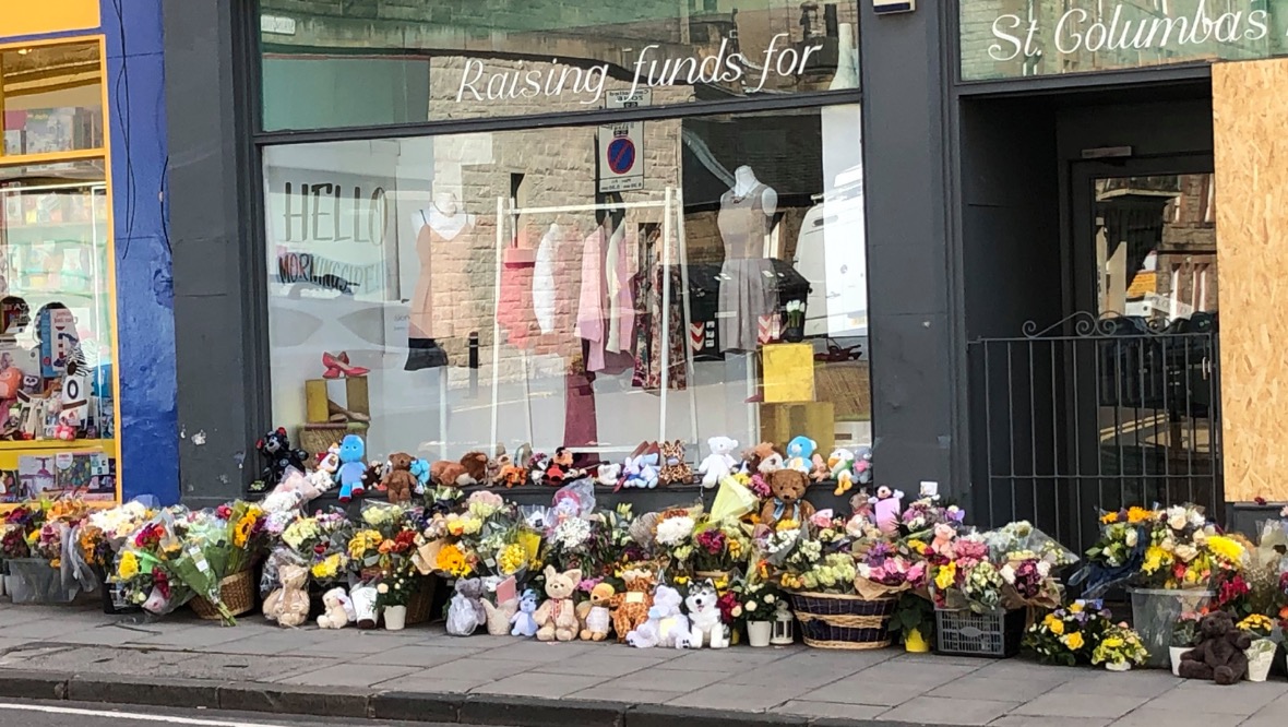 Edinburgh: Flowers and teddies have been placed along Morningside Road.