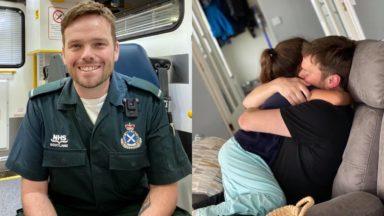 Paramedic’s hug for daughter after months apart due to Covid-19