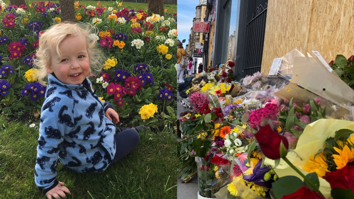 Mourners line street in tribute to toddler killed in crash