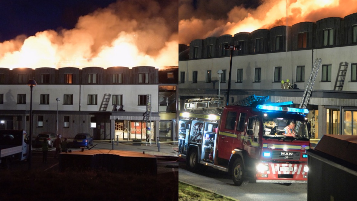 Blaze: Firefighters attend the scene in Brae.