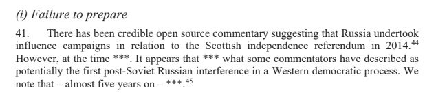 Excerpt from Russia Report on 2014 indyref. (Intelligence and Security Committee)