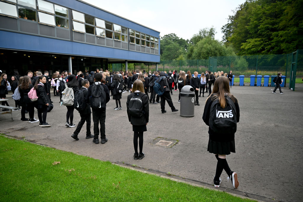 Pupils social distancing at St Paul's High School in Kelso. (Getty Images)