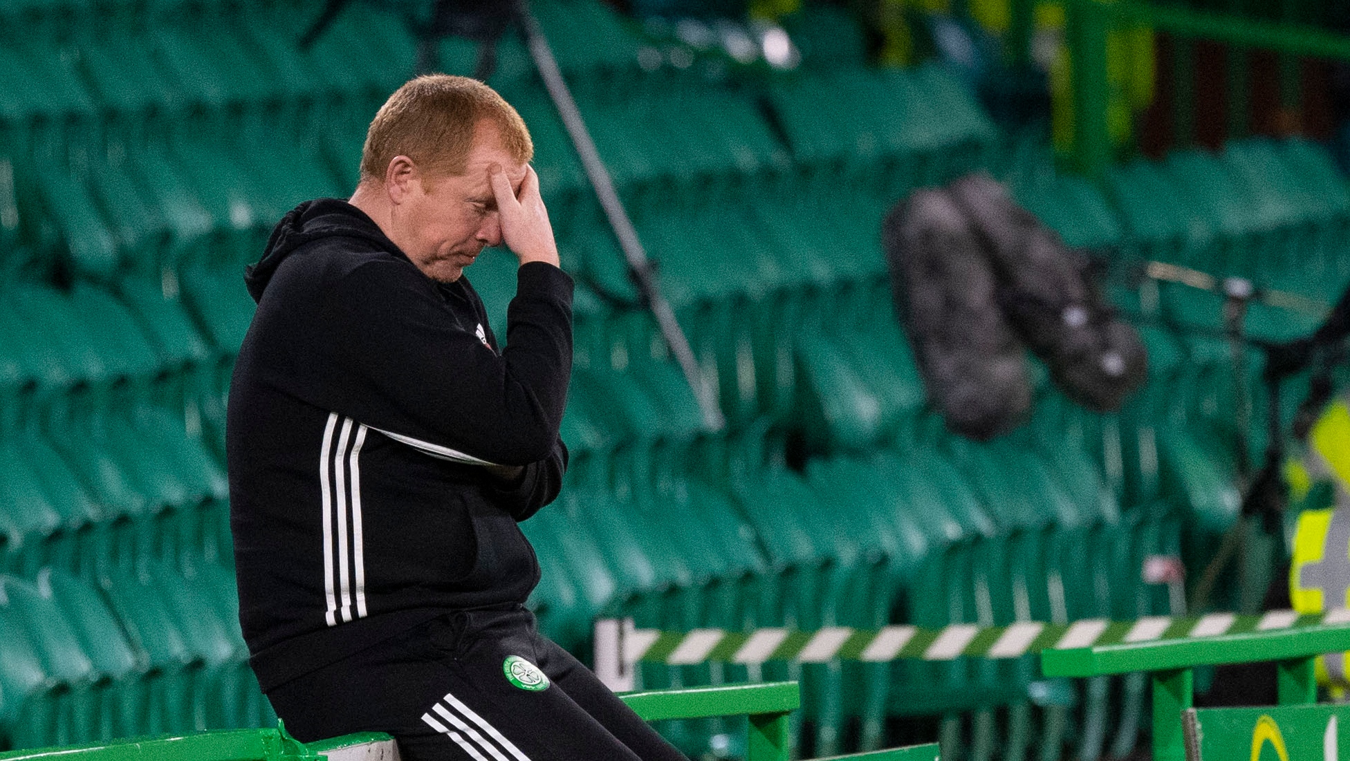 Lennon during the defeat to Ferencvaros.
