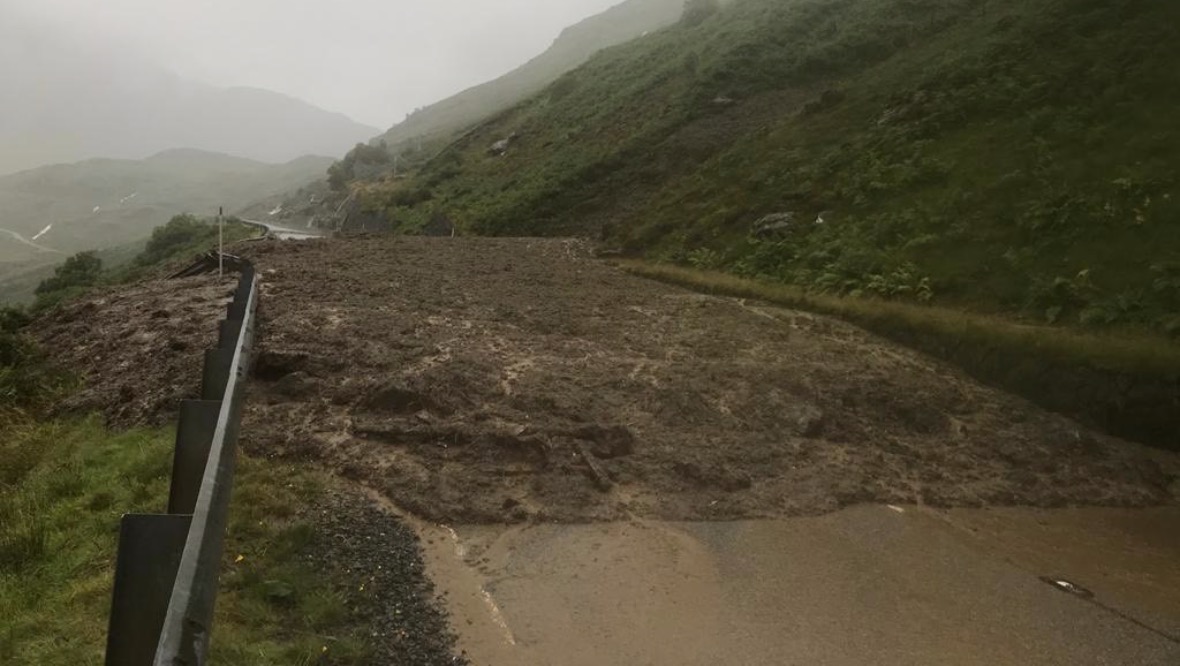 Landslip: Tonnes of debris had to be cleared. Picture by BEAR Scotland