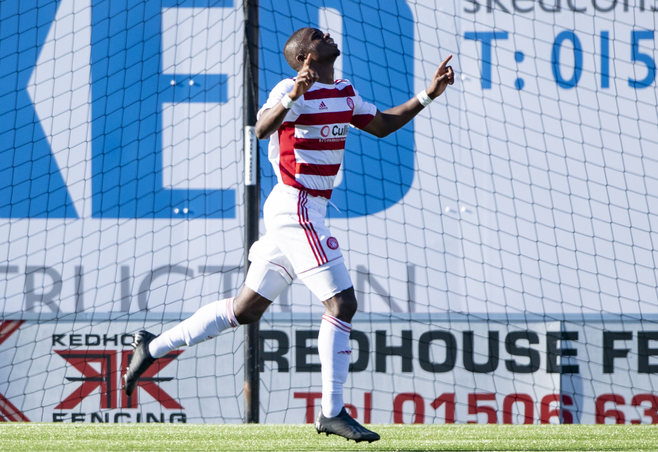 Hamilton's Hakeem Odoffin celebrates his goal during against Dundee United. (Photo by Bill Murray / SNS Group)