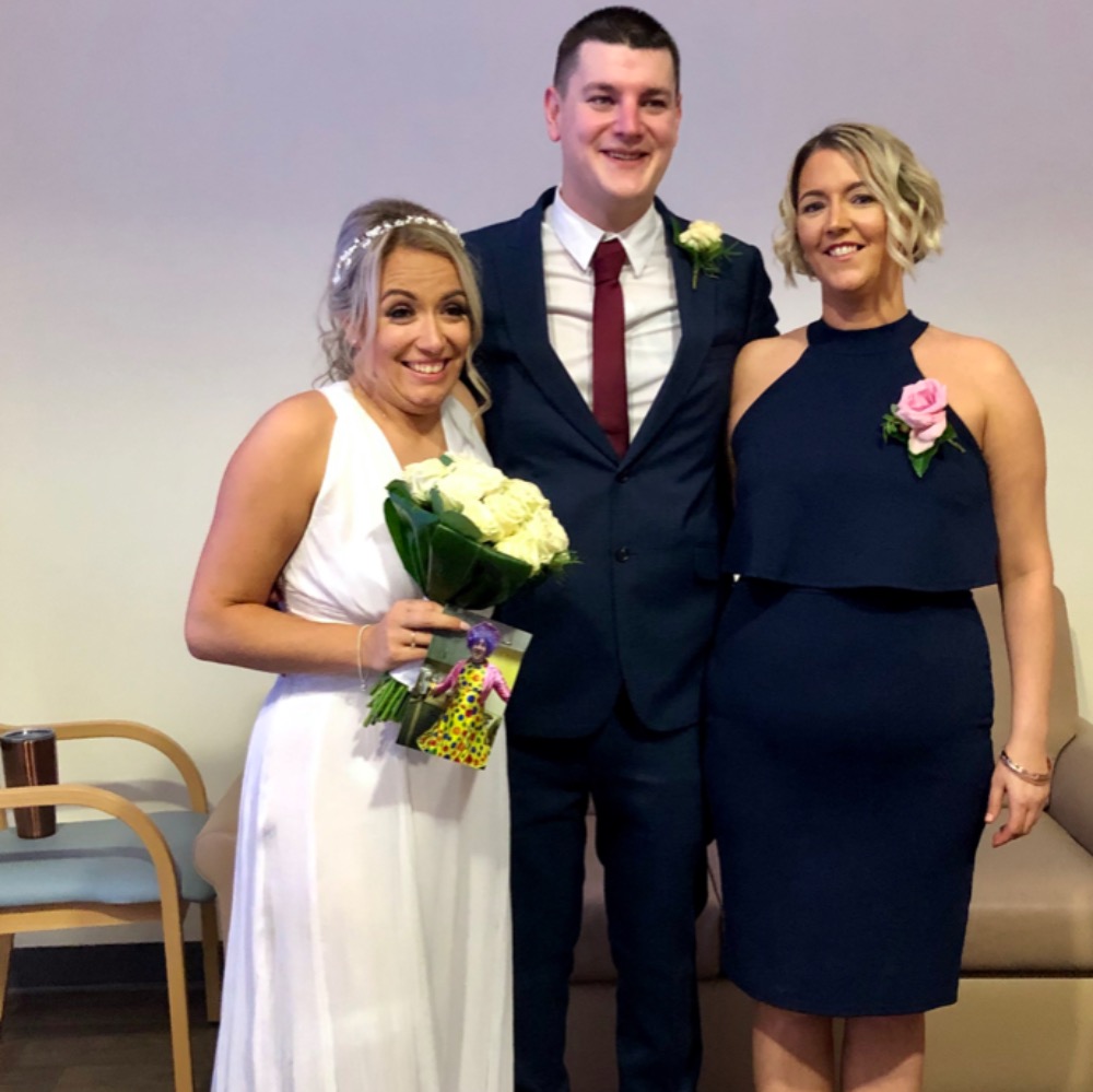 Family: Nicole, James and Lisa on the big day.