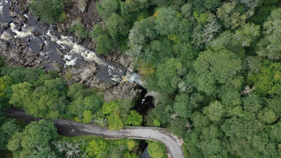 River Braan: A walker and his son found the package. <strong>RSPB SCOTLAND</strong>” /><cite class=