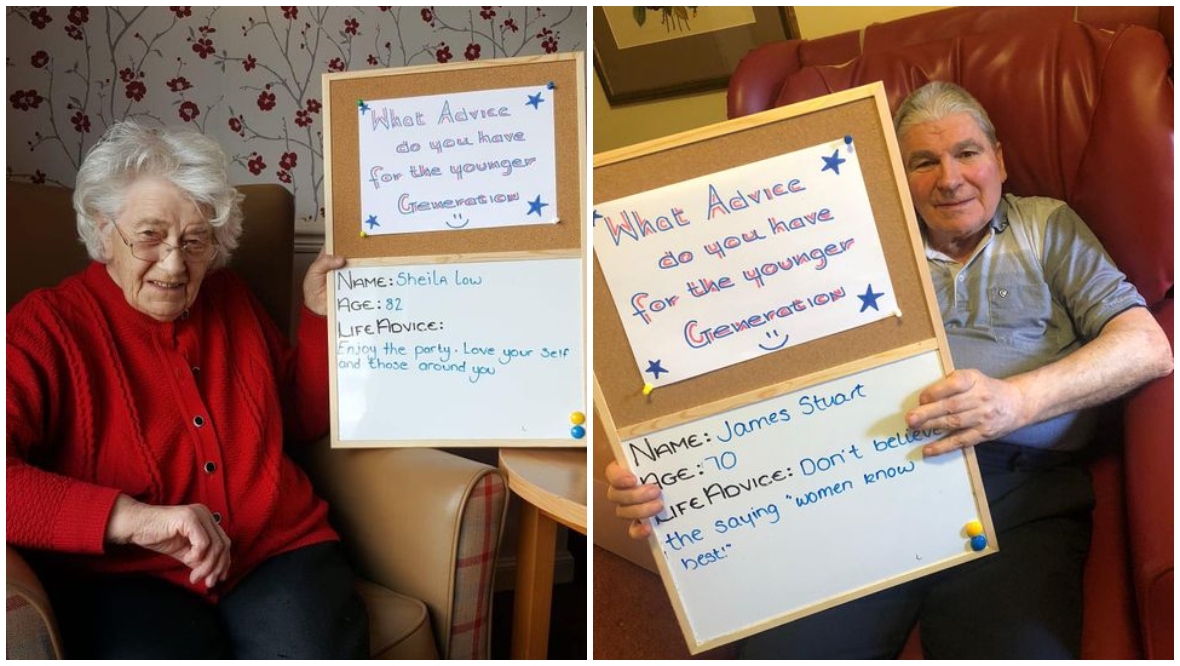 Residents provide their top tips for a happy life. <strong>Bayview Care Home</strong>” /><span class=