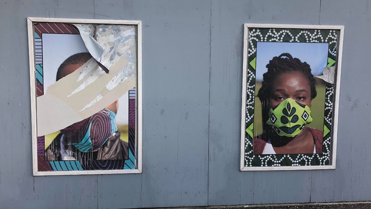 Black Lives Matter artworks vandalised with racial slur