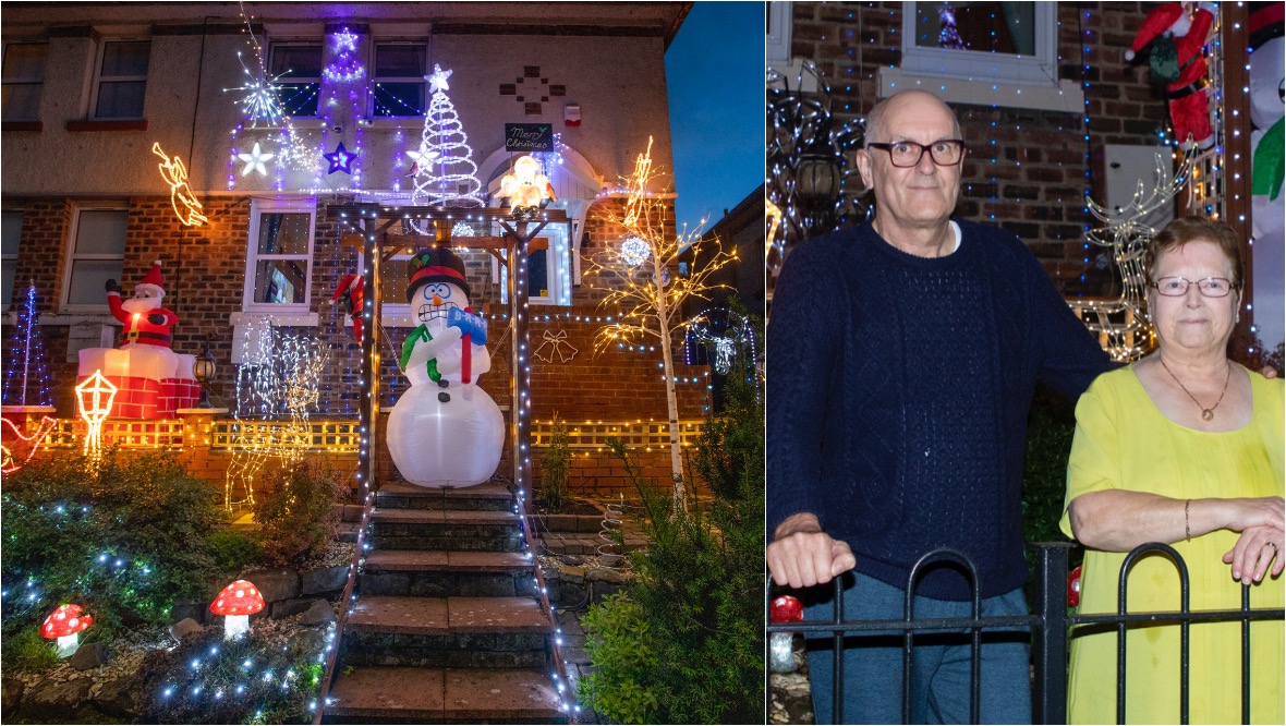 Grandad puts up Christmas lights months early to spread joy