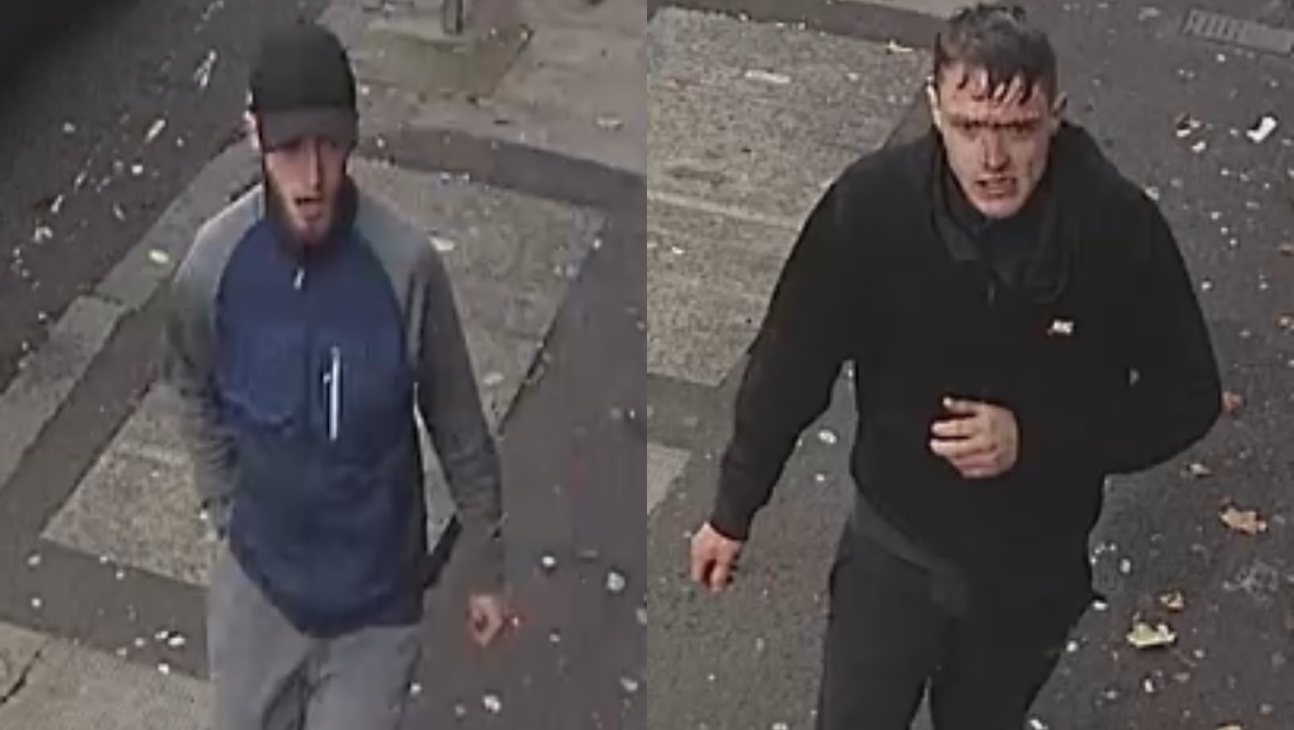 Appeal to track down men after two people attacked
