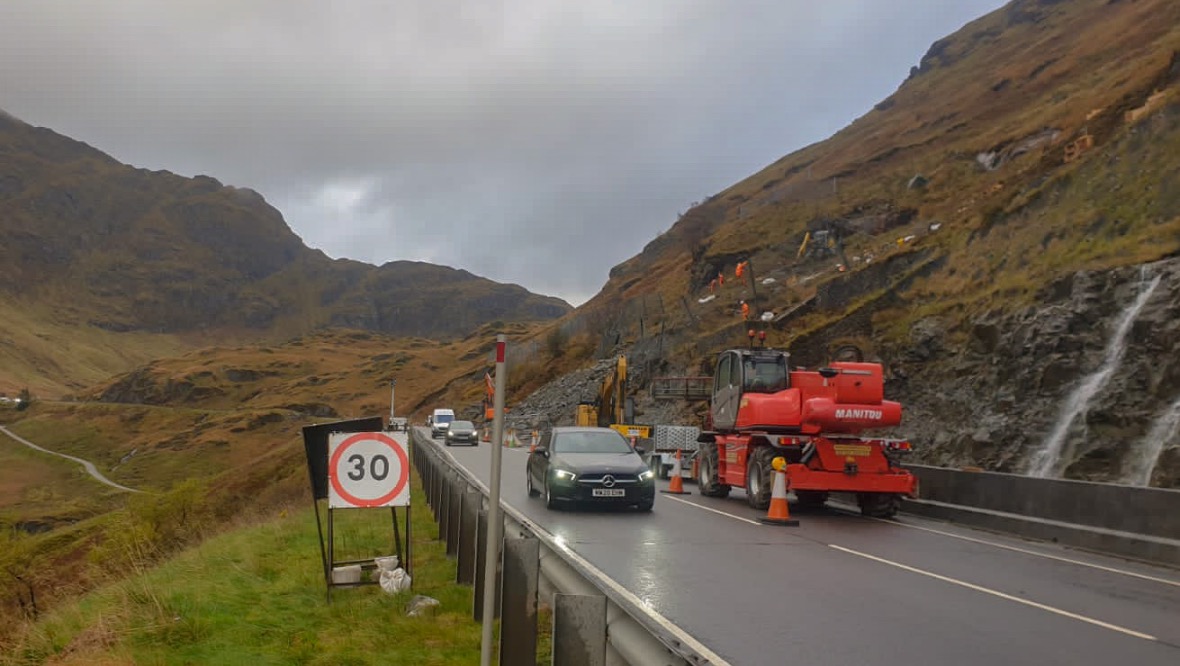 A83 Rest and Be Thankful closed overnight due to rain
