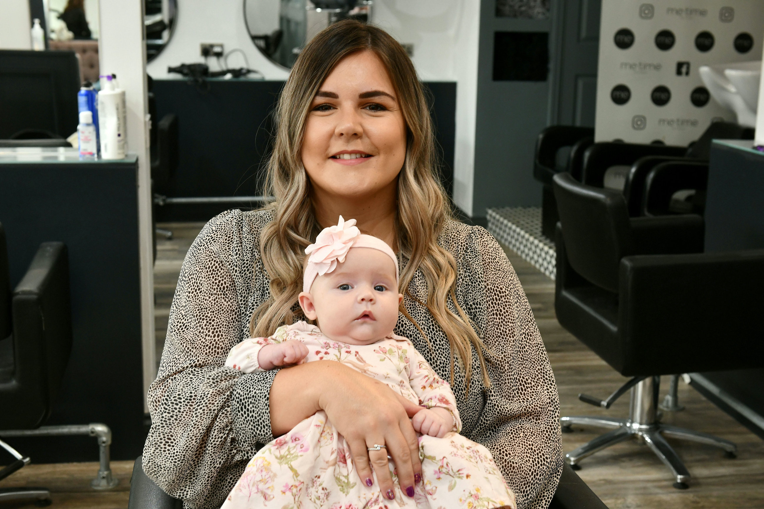 Lockdown baby: Cara with daughter Hallie Ann Martin.