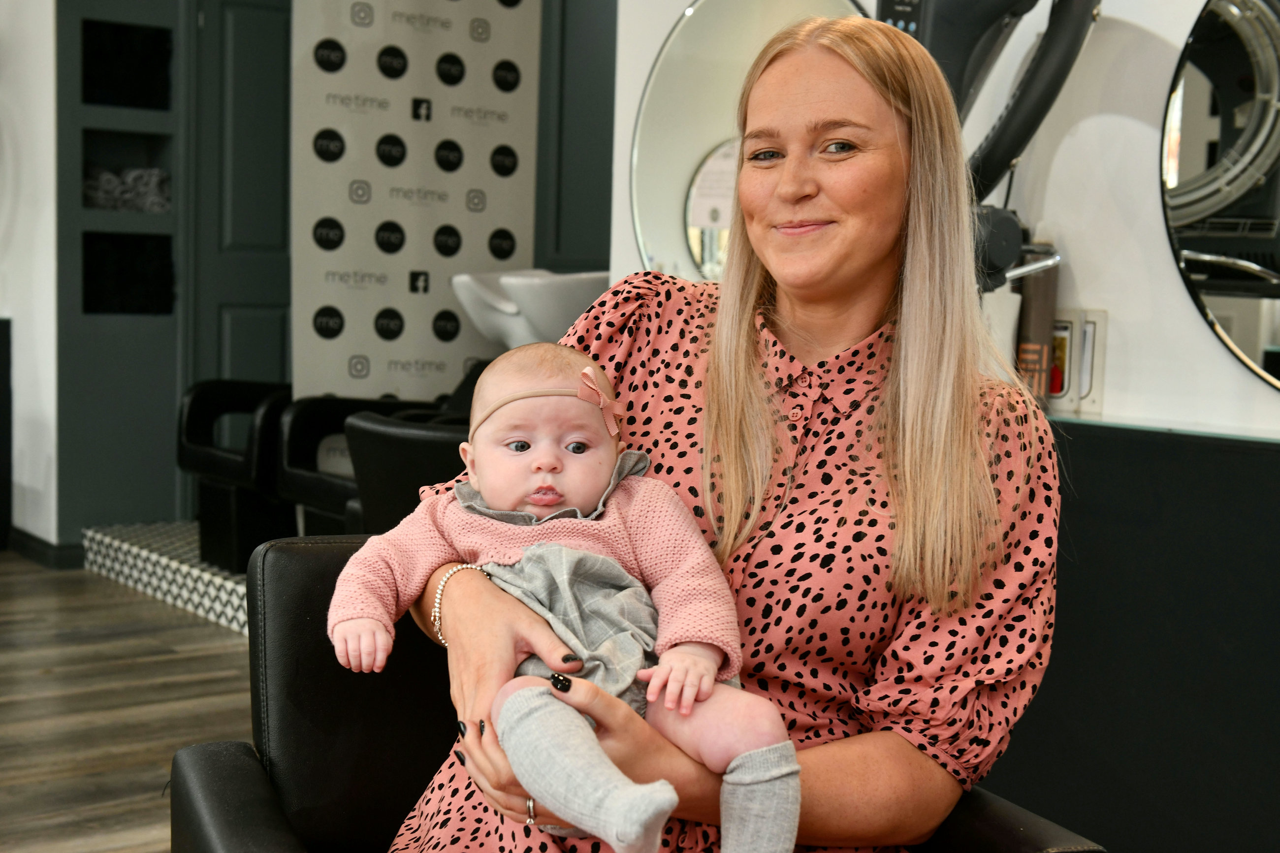 Baby boom: Sammy with daughter Elsie Susie Sneddon.