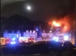 Firefighters tackle blaze at former primary school