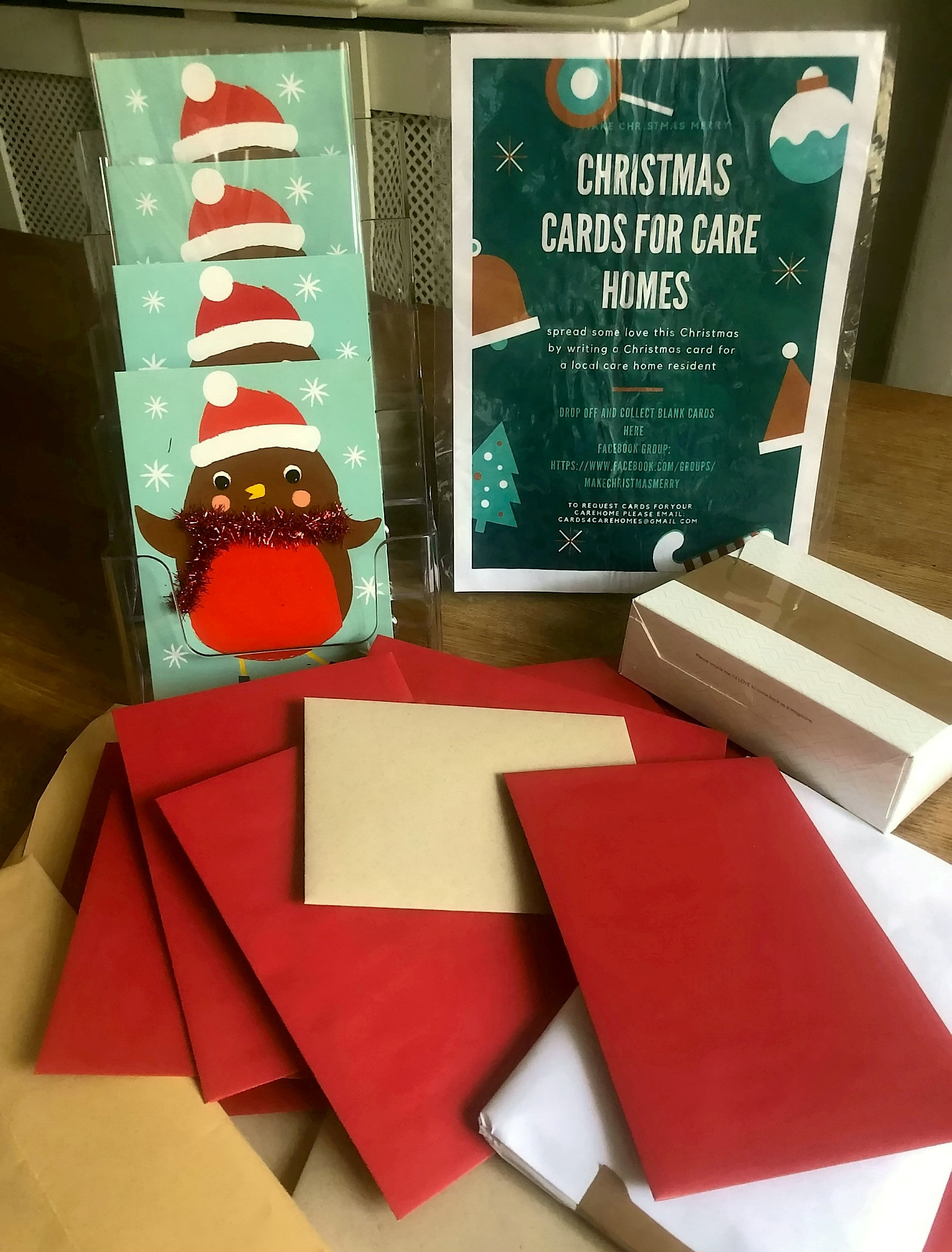 Andrea is planning on sending hundreds of Christmas cards to care home residents.