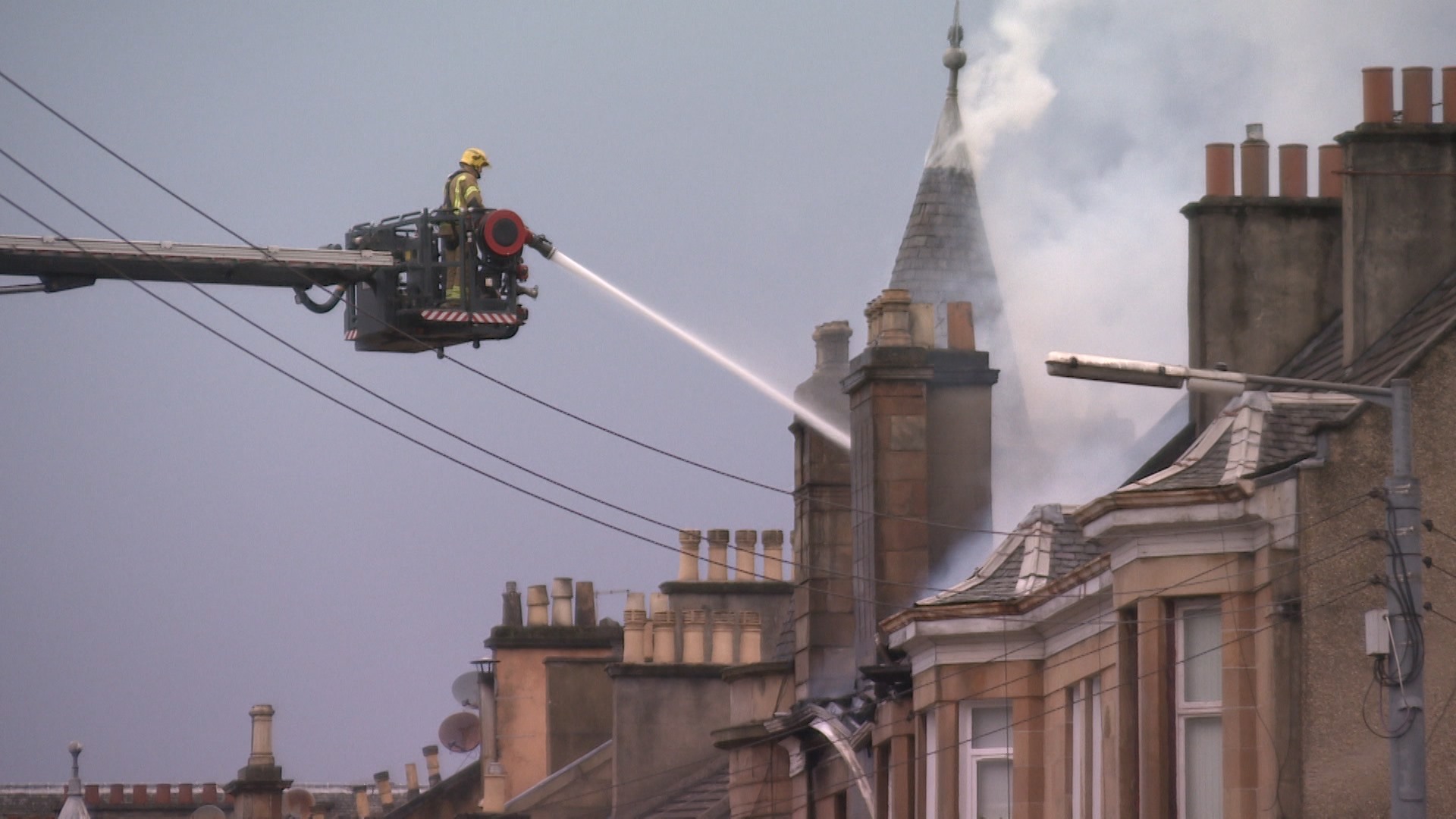 Fire: It took crews a day to extinguish the blaze on Albert Drive. 