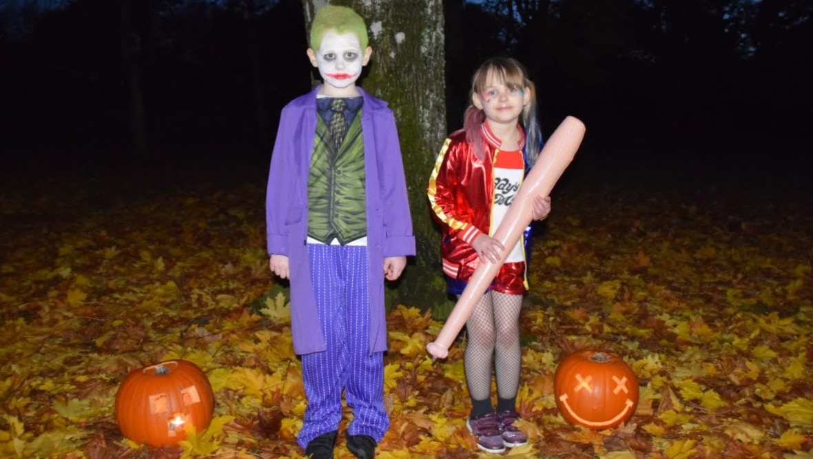 So ghoul: Rory and Lexie McAllan, from Forfar, dressed up as The Joker and Harley Quinn.