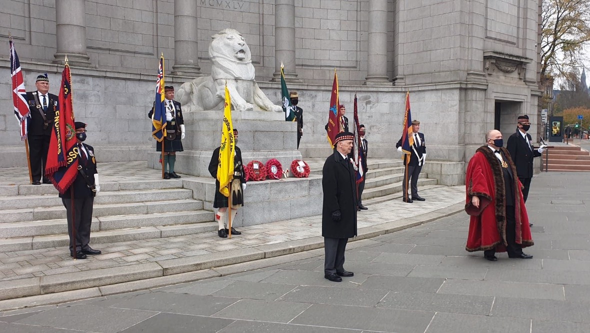 Remembrance Sunday was marked in Aberdeen at the city's war memorial.