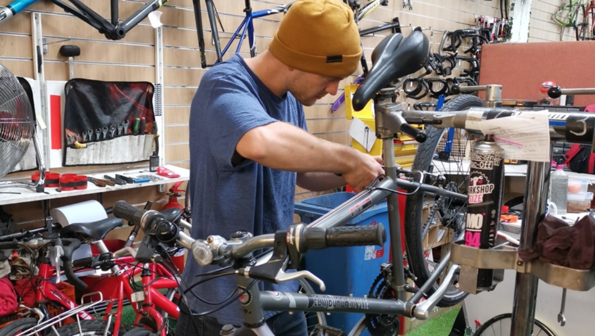 Pedal power: Calum Glen, community outreach officer at The Bike Station.