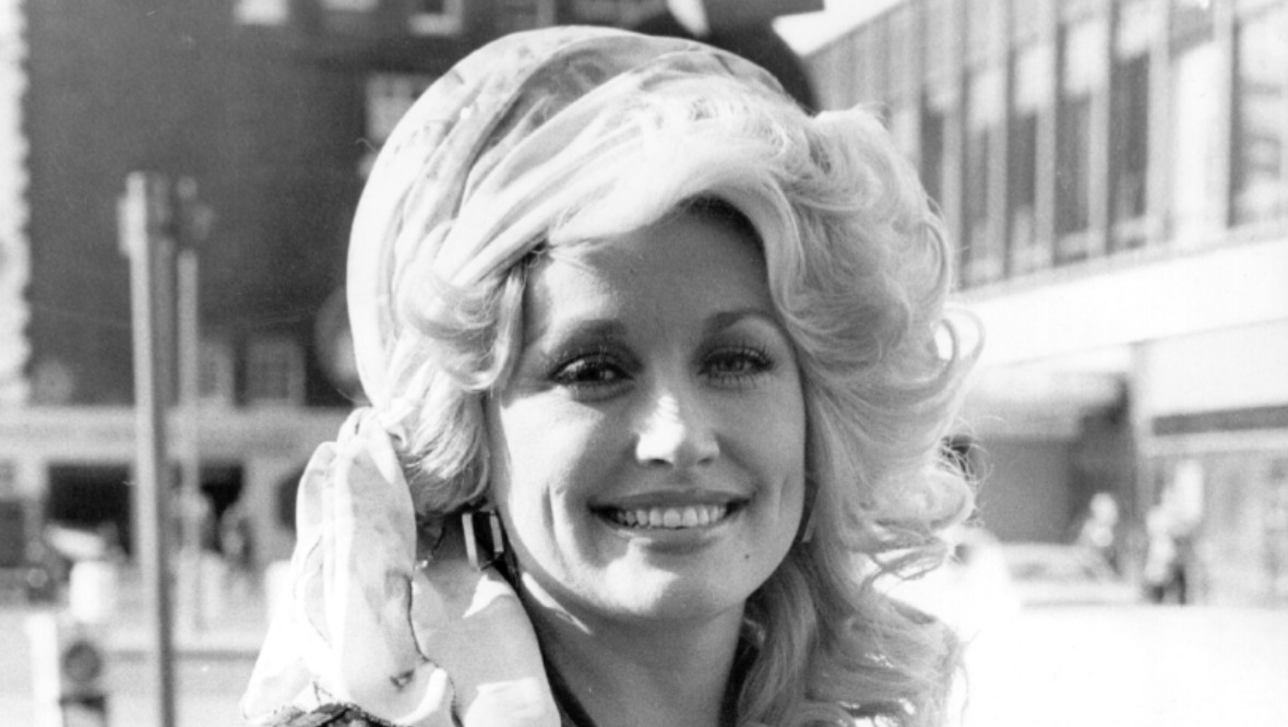 Dolly Parton in Glasgow for the 1977 Royal Variety Performance.
