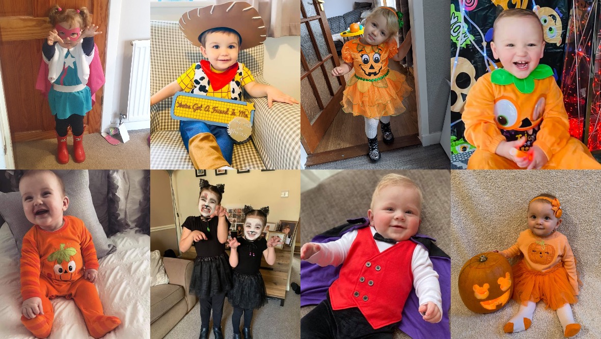 Too cute to spook: One little boy dressed up as Woody from Toy Story.