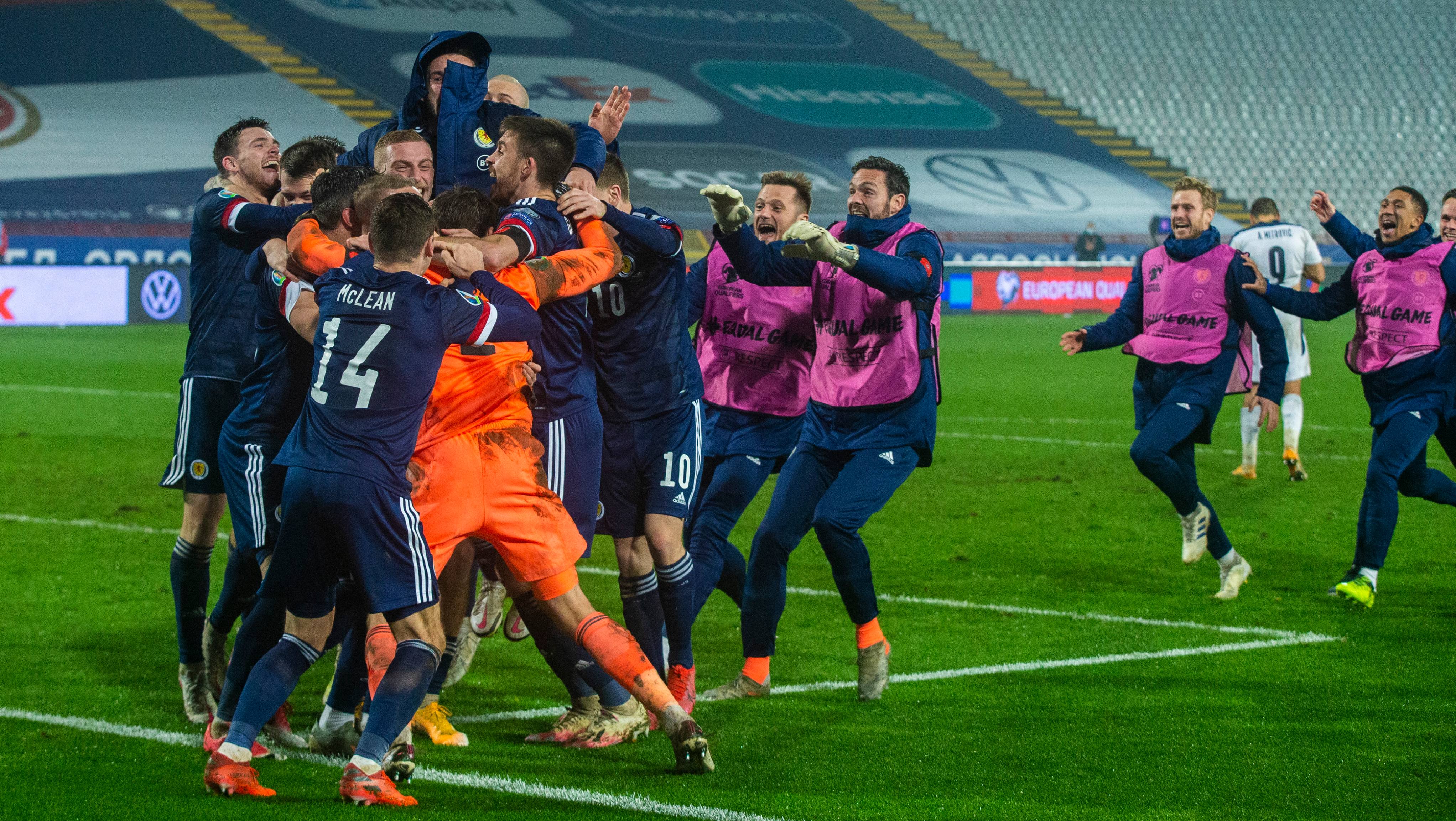 Celebrations as Scotland qualify for Euro 2020.