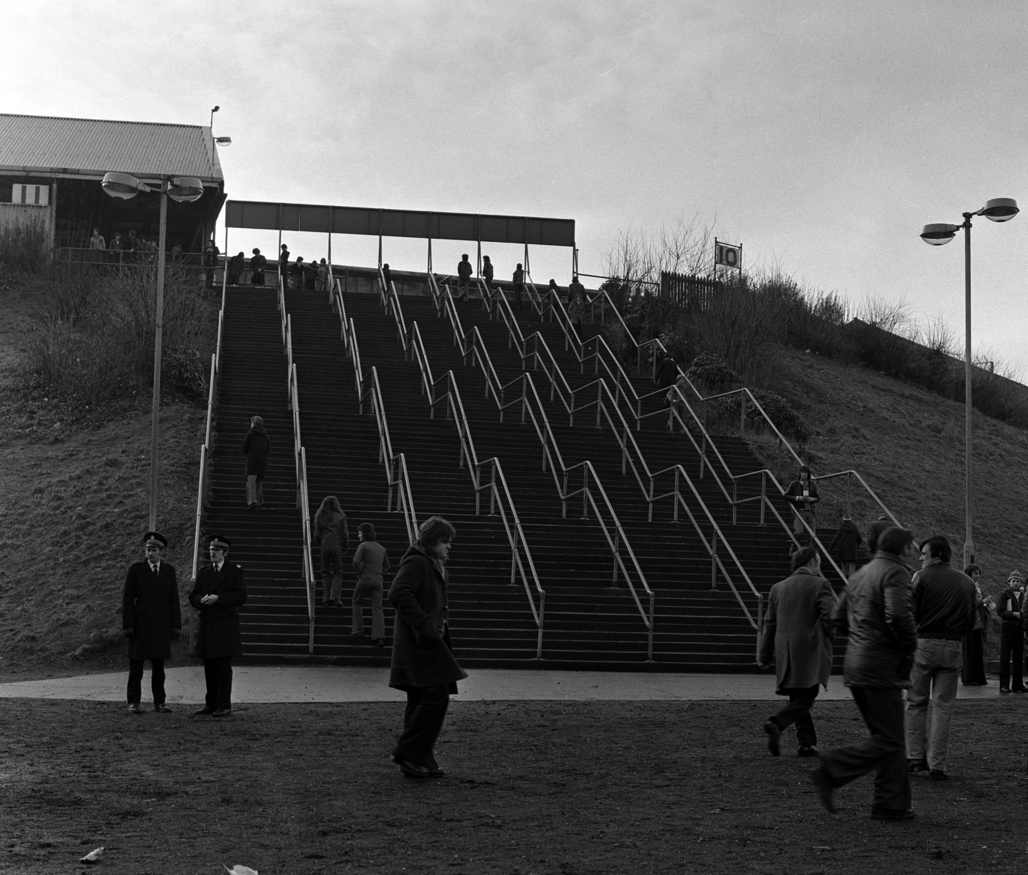 The re-built Stairway 13, where 66 people died during the Ibrox disaster. Credit: SNS