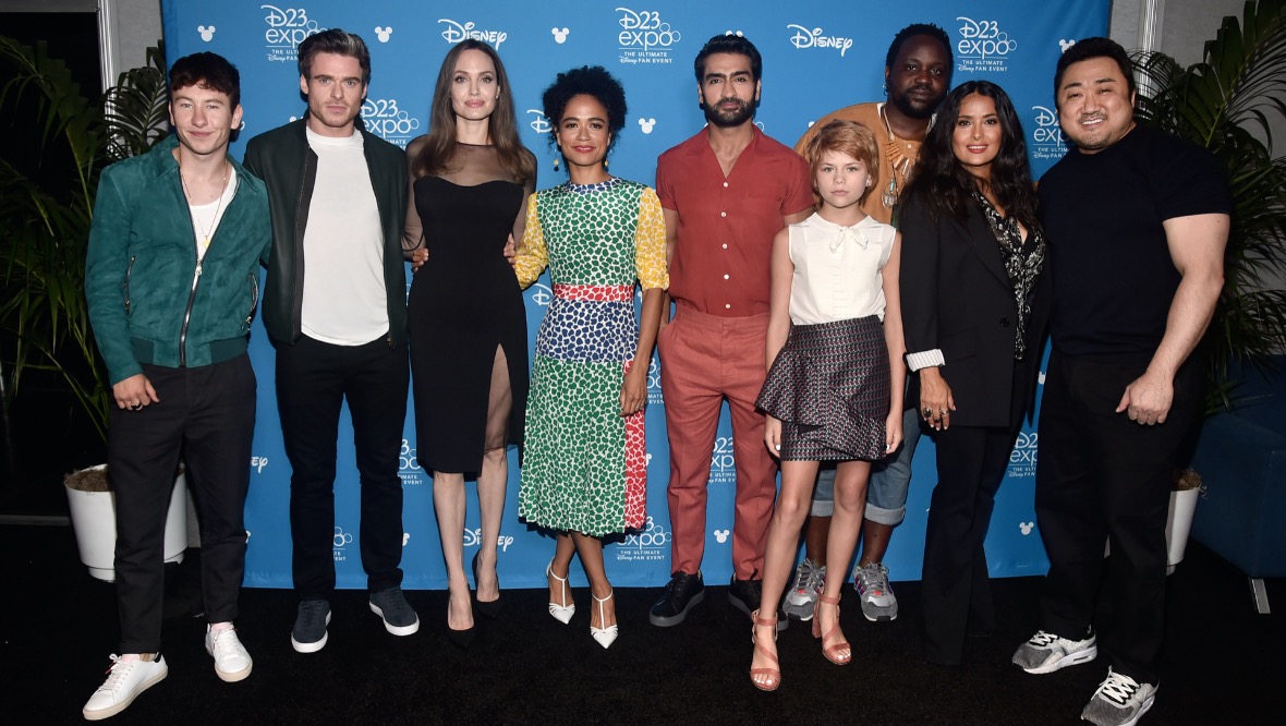 Eternals: Some of the cast, including Richard Madden and Angelina Jolie, at the D23 Expo.