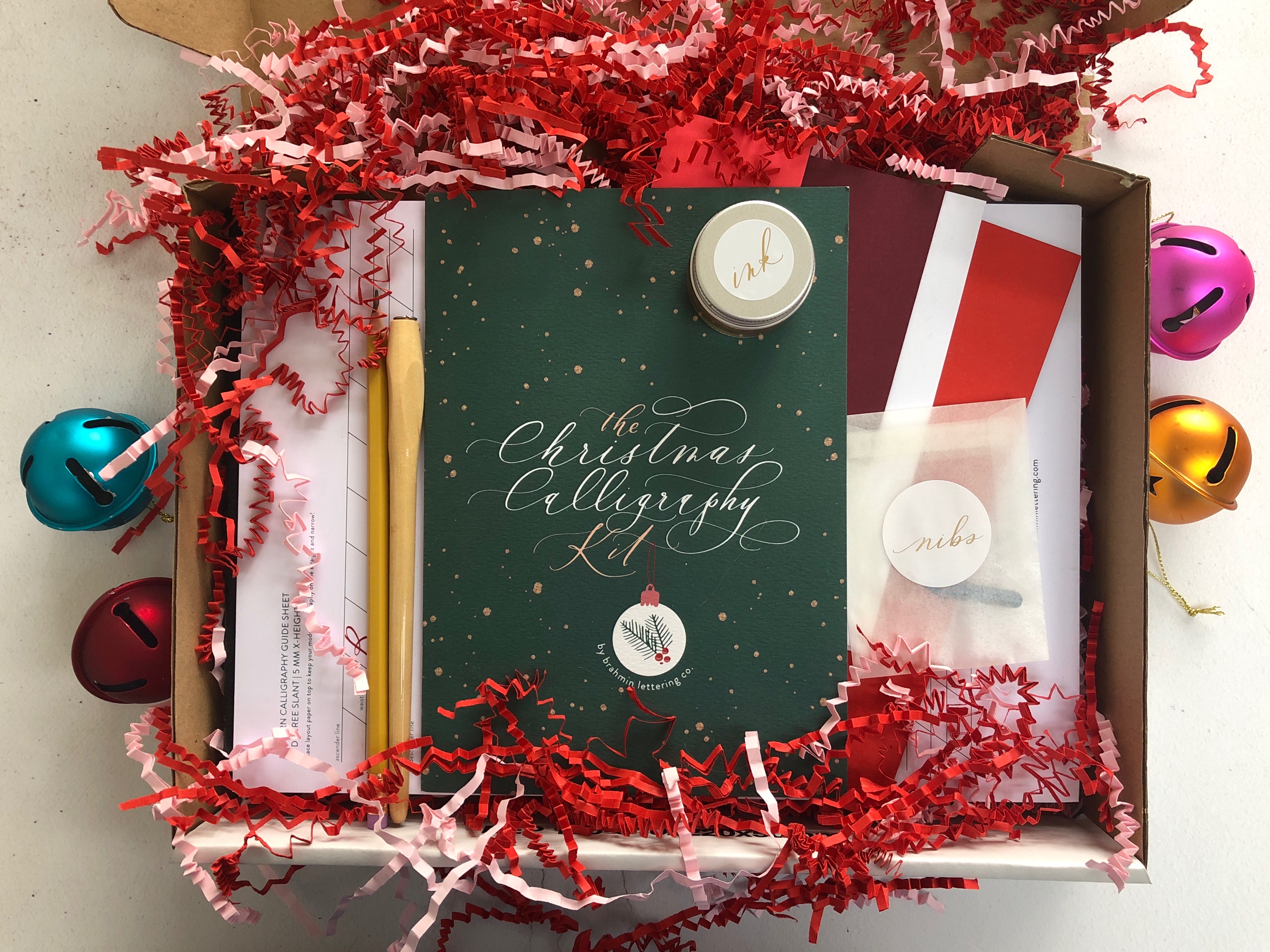 Caitlin's Christmas calligraphy kits have made popular gifts. 