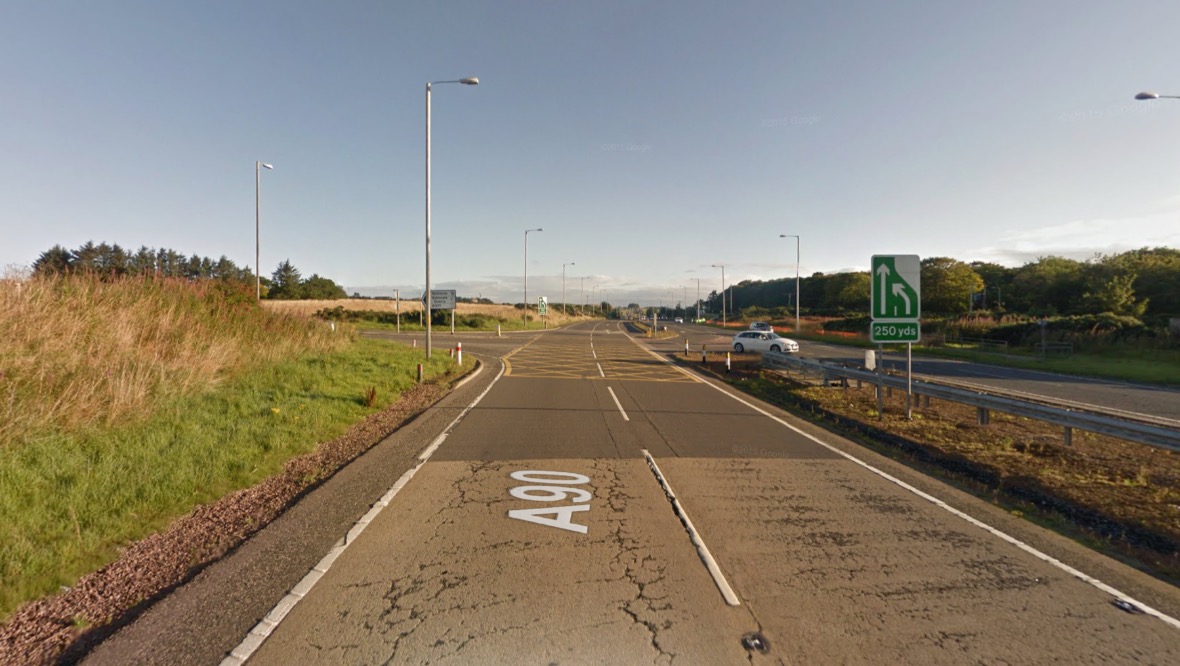 Man taken to hospital and stretch of A90 closed after crash
