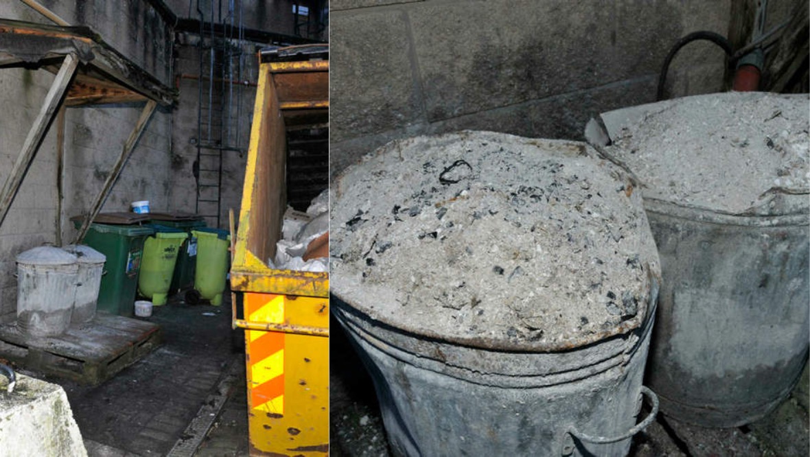 Fire safety: The hotel's ash bins were full.