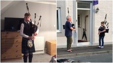 Teen follows in father’s footsteps to be crowned top piper