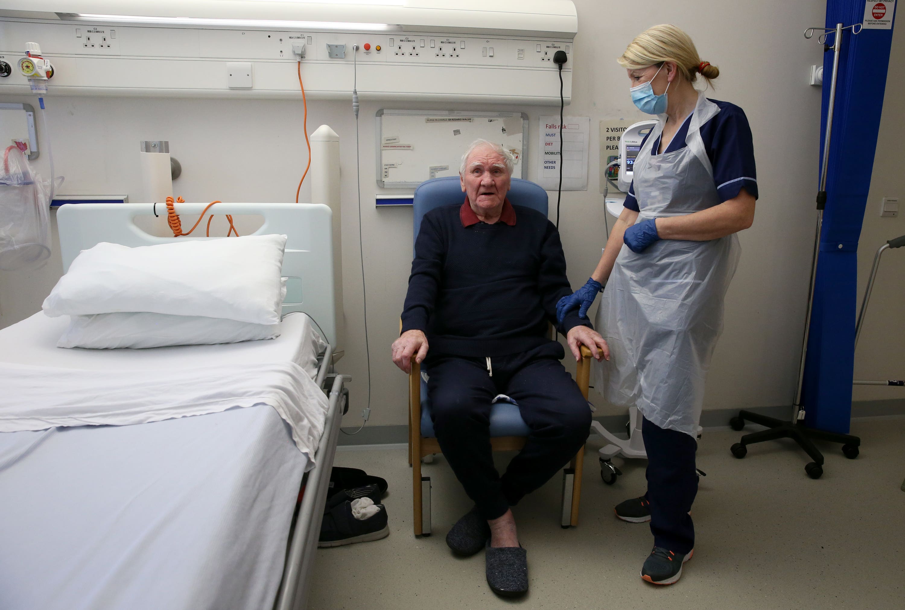 Mr Tierney praised the care given by staff on the coronavirus ward (Andrew Milligan/PA)