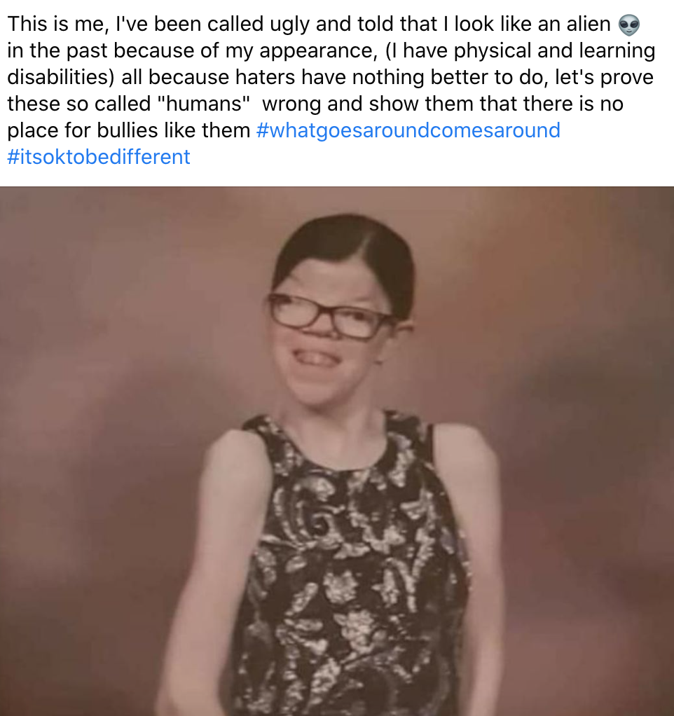 Jemma Boyle posted on a Facebook group to stand up to bullies.