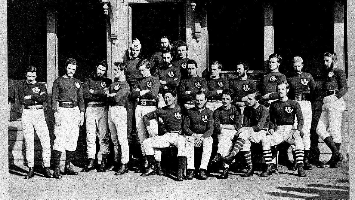 The Scotland team which took on England in March 1871.