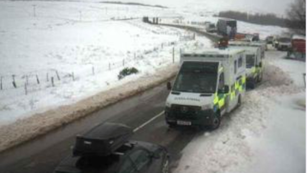 Traffic camera on the A835 on Friday, February 5, 2021. Credit: Traffic Scotland.