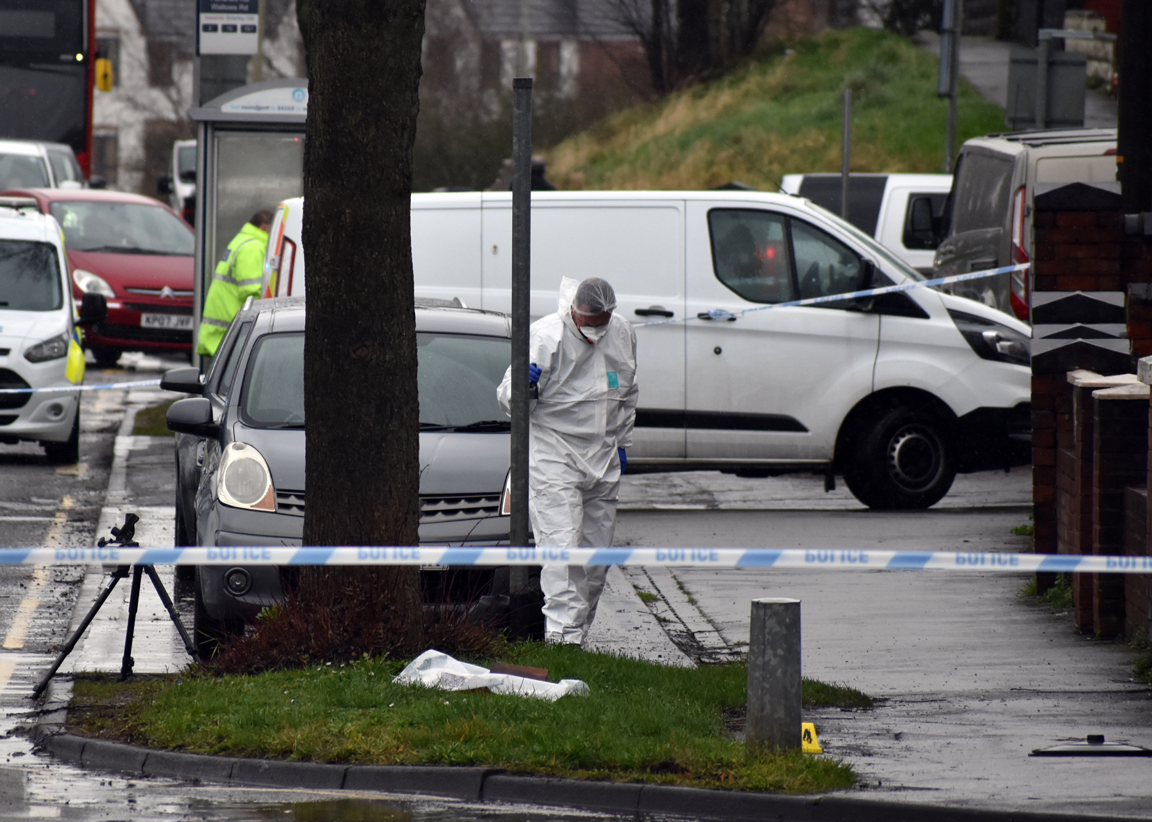 The scene of the double murder in Brierley Hill (Matthew Cooper/PA).