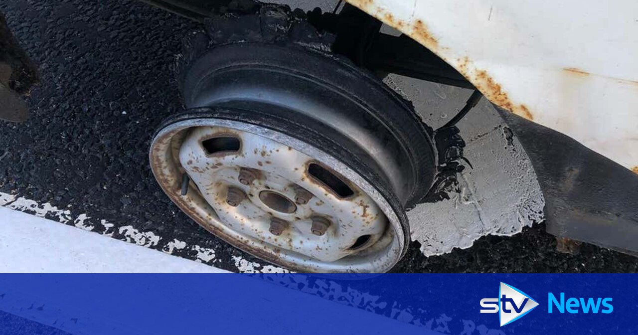 Motorist charged after 'driving vehicle with missing tyre' STV News