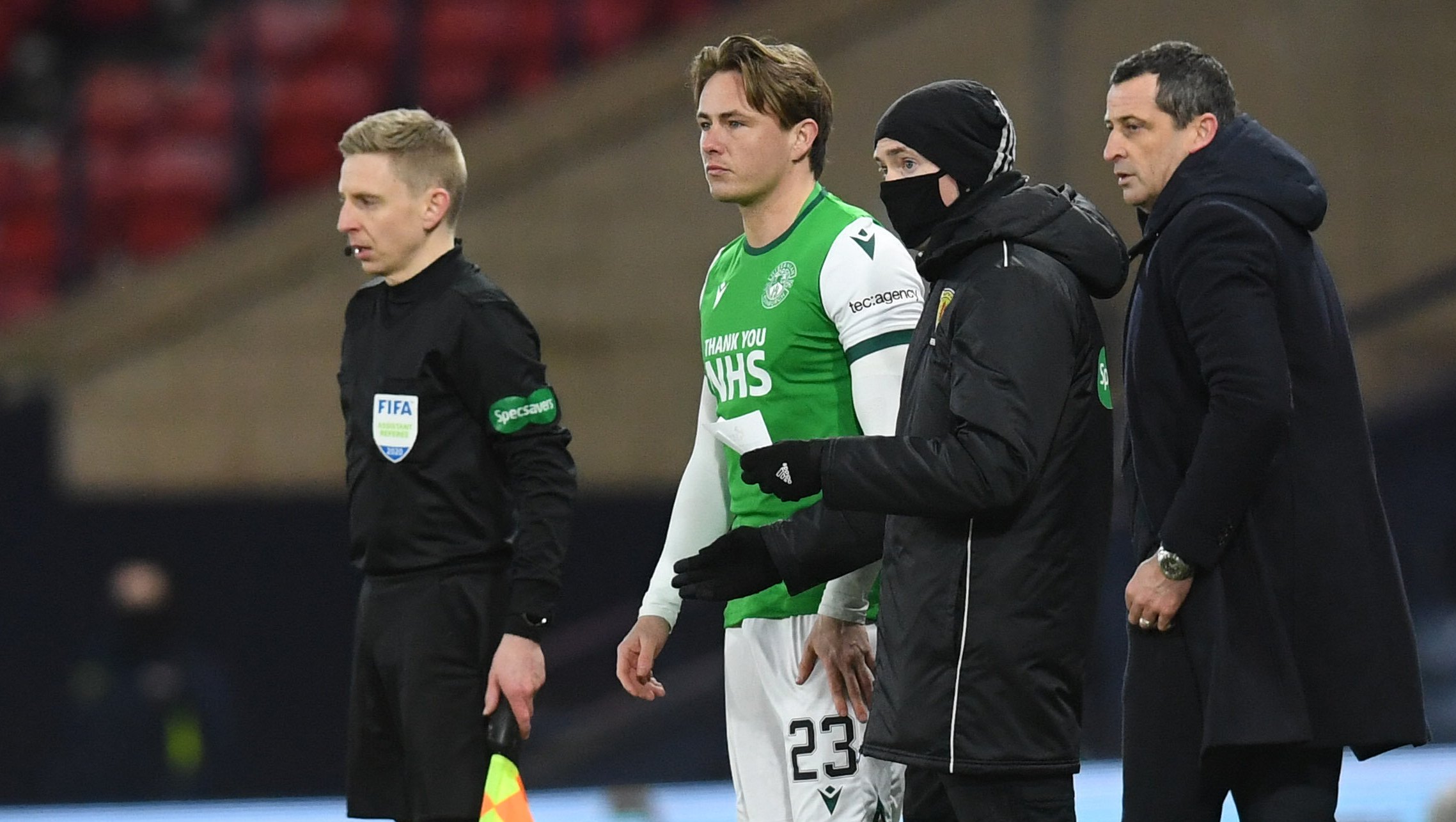 Scott Allan makes his first appearance following his diagnosis.