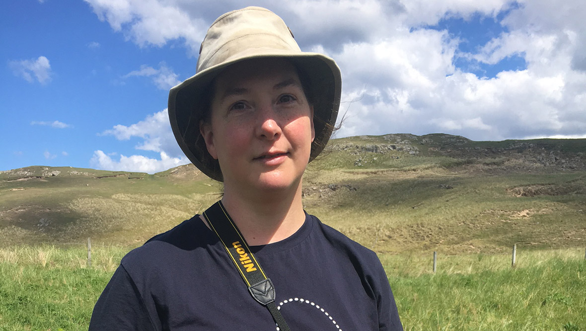 Katy Malone at one of the sites surveyed in Caithness.