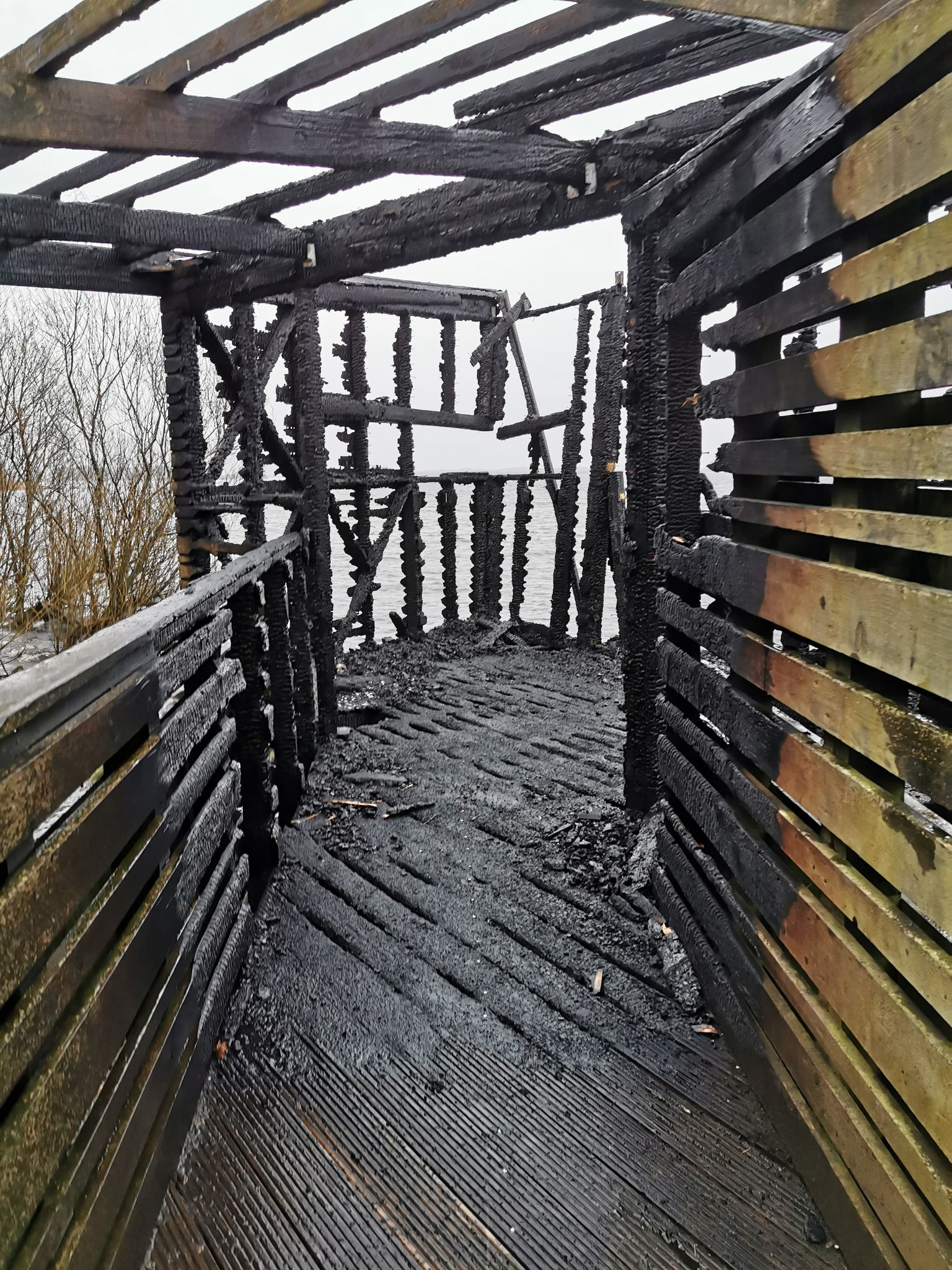 NatureScot's Mill Hide was gutted by the fire (NatureScot).